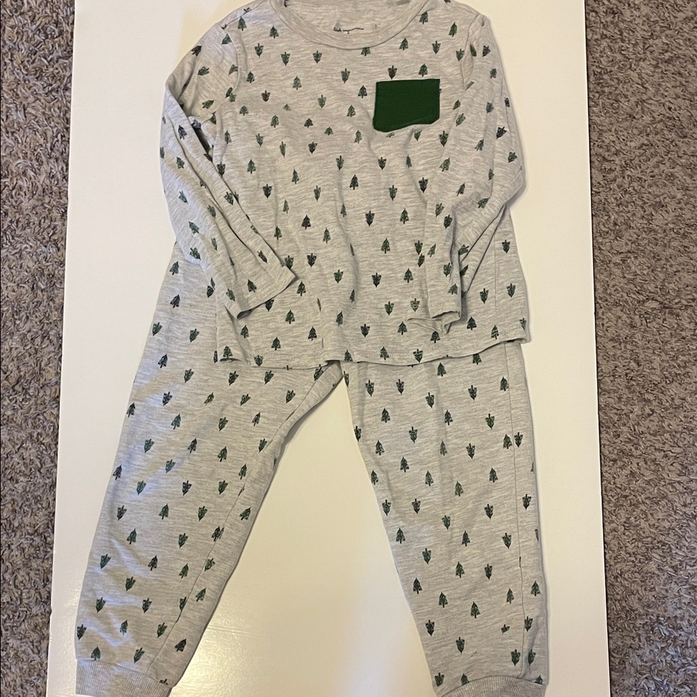 First Impressions Boys 4T Trees Crew Shirt & Matching Pants Slate Heather Gray